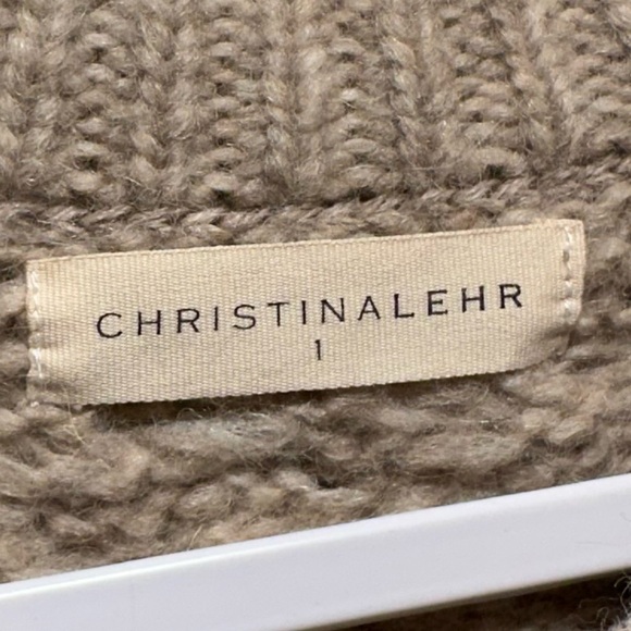 Christina Lehr Cozy Beige Knit Sweater 70% Baby Alpaca Merino Wool Blend Size 1 - Picture 9 of 17